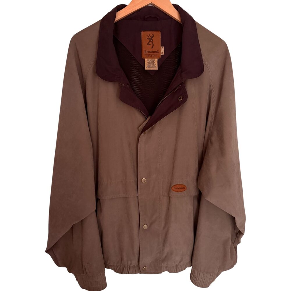 Browning Jacket Men's 2XL Brown Dark Microfiber Faux Vented